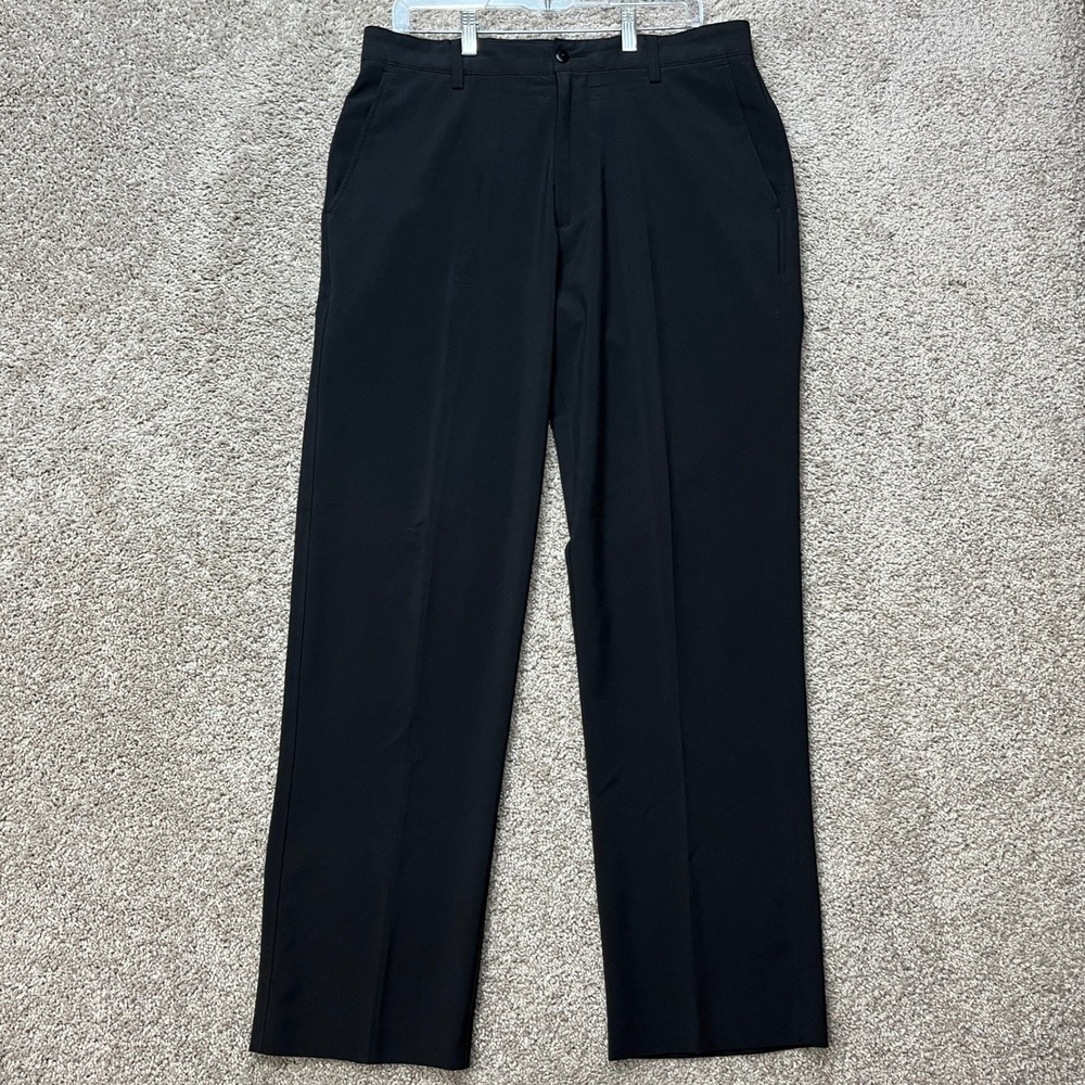 FootJoy Golf Pants Men 34x32 Black Performance Stretch Flat Front Trousers EUC